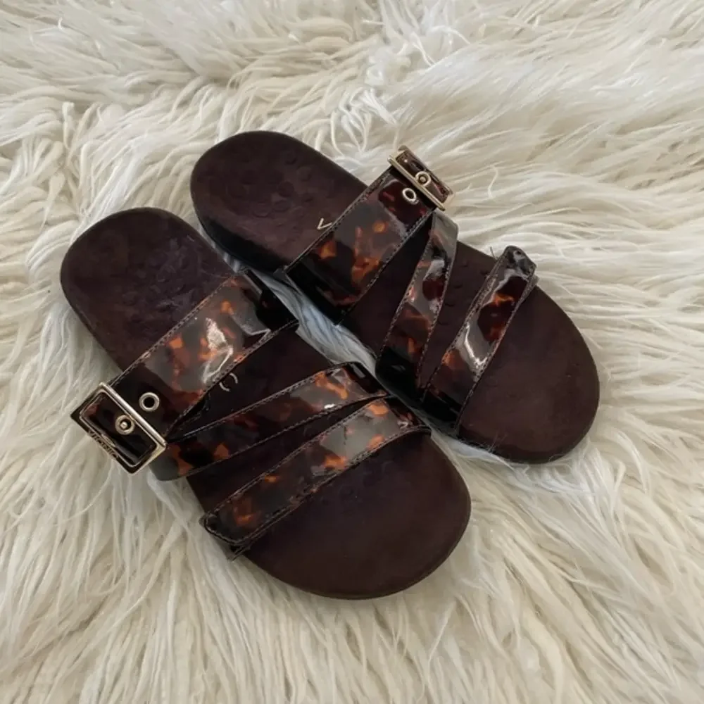 Vionic Skylar tortoise patent leather comfort sandals size 7 - Picture 1 of 7